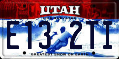 UT license plate E132TI