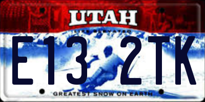 UT license plate E132TK