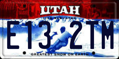 UT license plate E132TM
