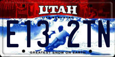 UT license plate E132TN