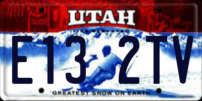 UT license plate E132TV