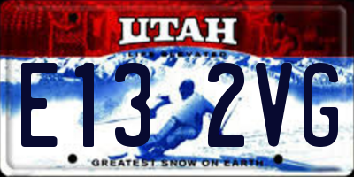 UT license plate E132VG