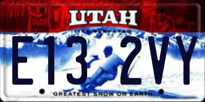 UT license plate E132VY