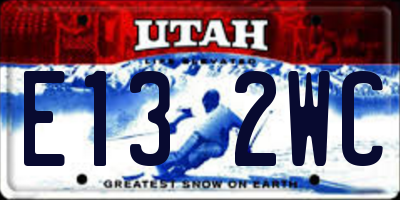 UT license plate E132WC
