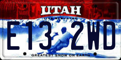 UT license plate E132WD