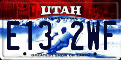 UT license plate E132WF
