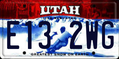 UT license plate E132WG