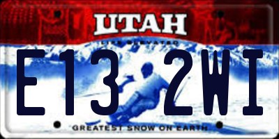 UT license plate E132WI