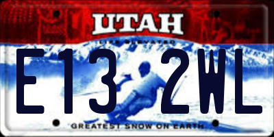 UT license plate E132WL
