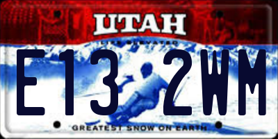 UT license plate E132WM