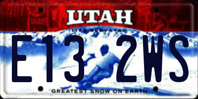 UT license plate E132WS