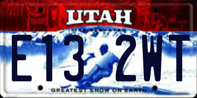 UT license plate E132WT