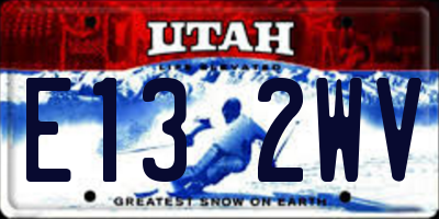 UT license plate E132WV