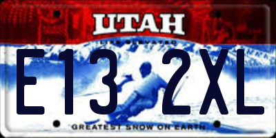 UT license plate E132XL