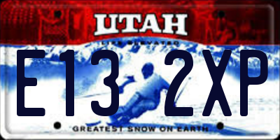 UT license plate E132XP