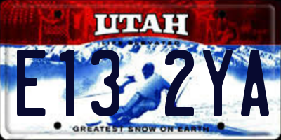 UT license plate E132YA