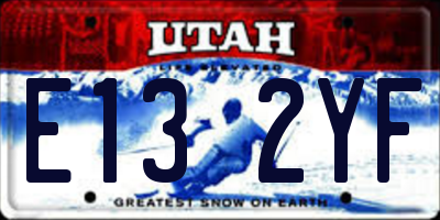 UT license plate E132YF