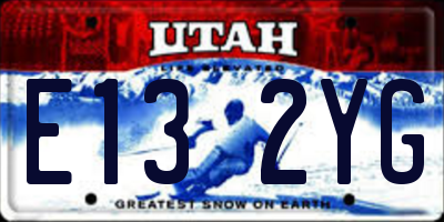 UT license plate E132YG