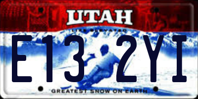 UT license plate E132YI