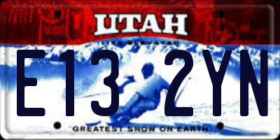 UT license plate E132YN