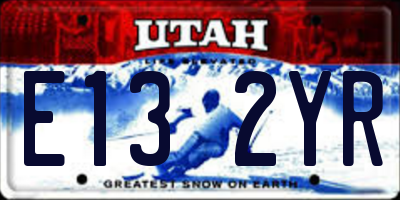 UT license plate E132YR