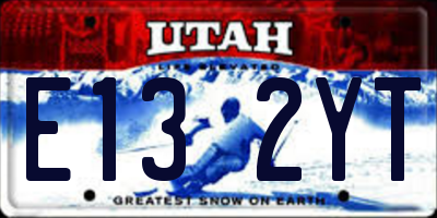 UT license plate E132YT