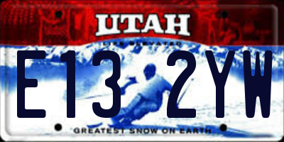 UT license plate E132YW