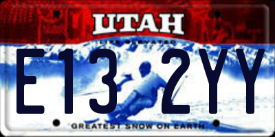 UT license plate E132YY