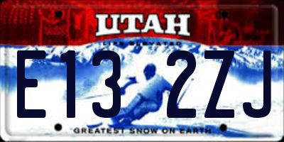 UT license plate E132ZJ