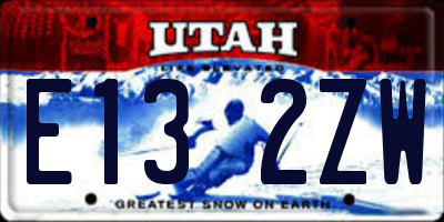 UT license plate E132ZW