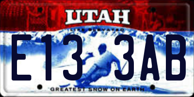 UT license plate E133AB