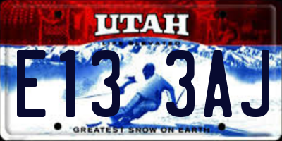 UT license plate E133AJ