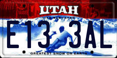 UT license plate E133AL