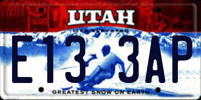 UT license plate E133AP