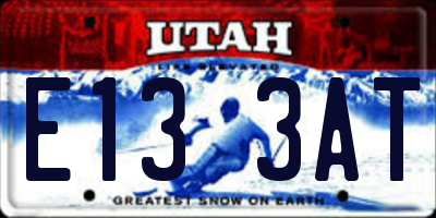 UT license plate E133AT