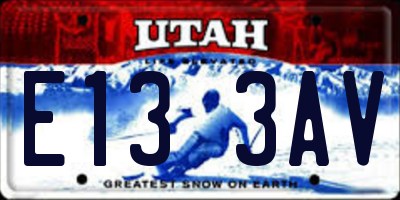 UT license plate E133AV