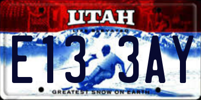 UT license plate E133AY