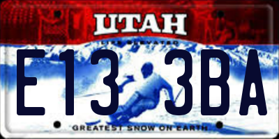 UT license plate E133BA