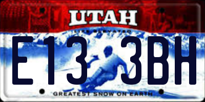 UT license plate E133BH