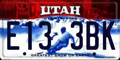 UT license plate E133BK