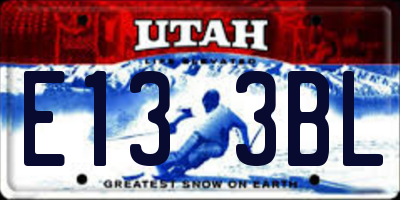 UT license plate E133BL