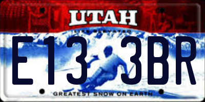 UT license plate E133BR