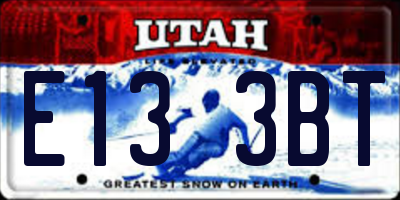 UT license plate E133BT