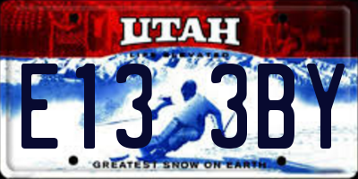 UT license plate E133BY