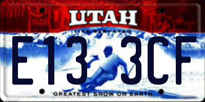 UT license plate E133CF