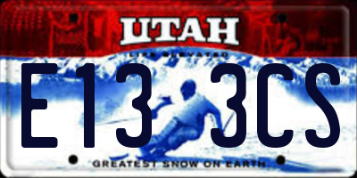 UT license plate E133CS