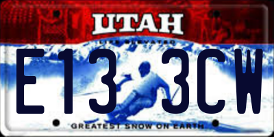 UT license plate E133CW