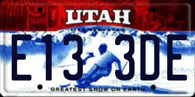 UT license plate E133DE