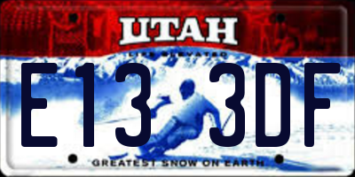 UT license plate E133DF
