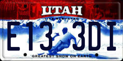 UT license plate E133DI
